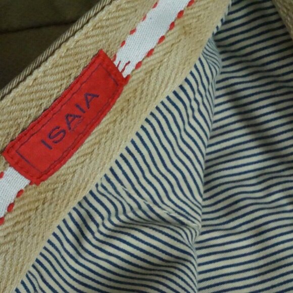 Isaia Napoli Bermuda Khaki Brown Patterned Cotton Blend Shorts 50R BRAND NEW - Picture 6 of 7